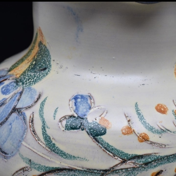 Hand Painted Floral Terracotta Vase, 5" - Picture 8 of 9